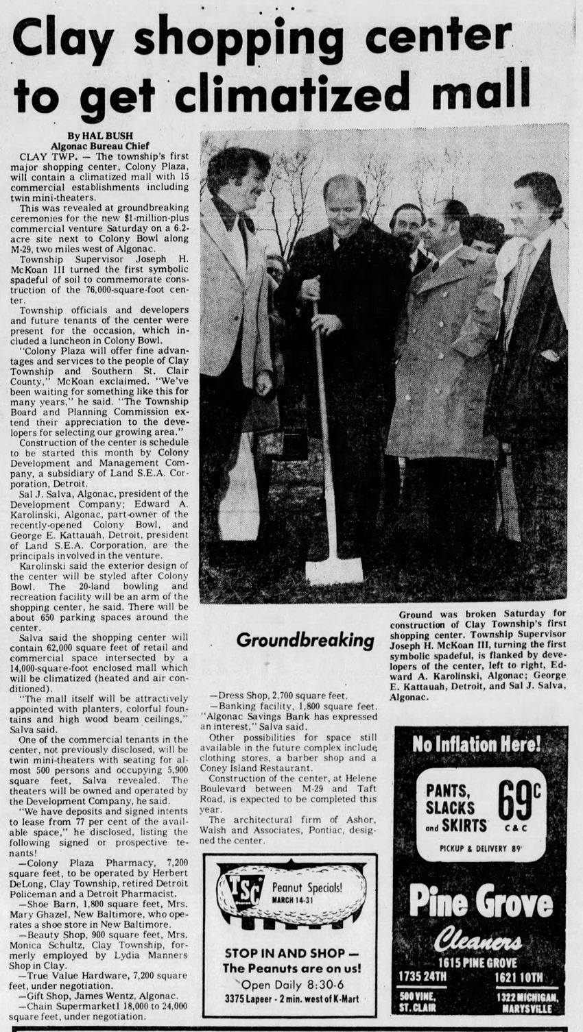 Colony Plaza - March 1974 Article On Planned Plaza (newer photo)